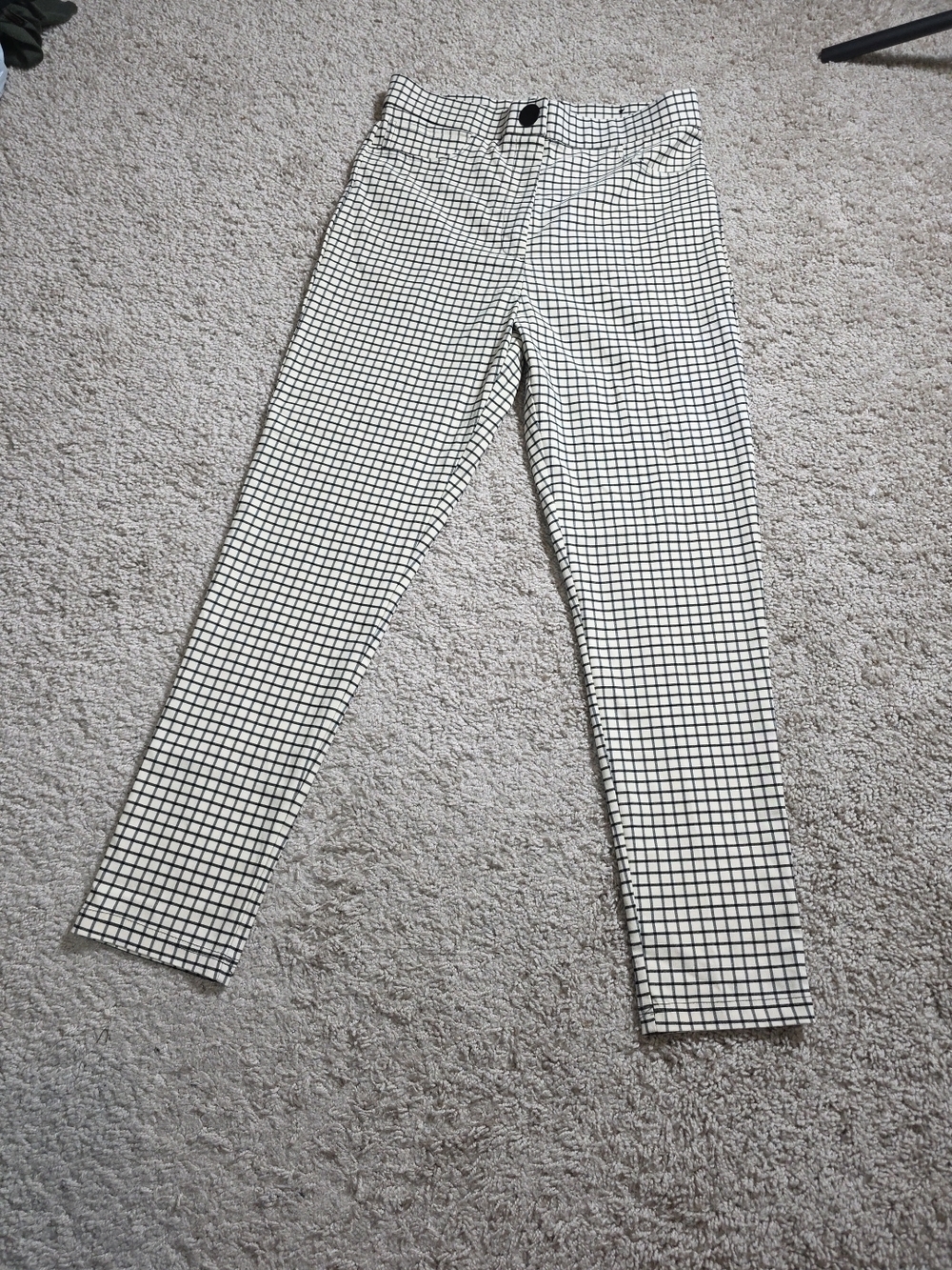 NWT. Zara Women's Checkered High-Rise Legging Pants M 19CT